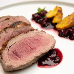 Hirschbraten mit Preiselbeeren